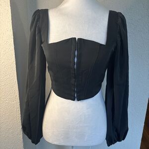 Urban Outfitters Maddie Women's Top Bustier Corset Puff Sleeve Crop Top Size S
